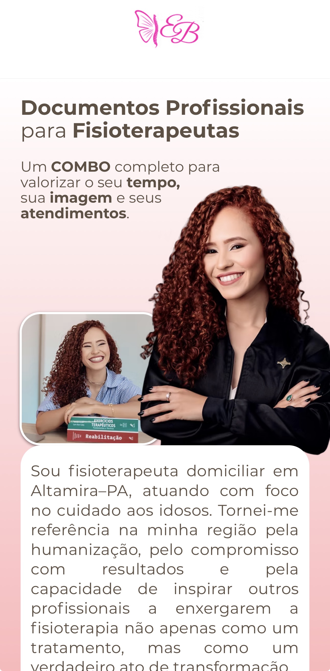 Captura mobile do site Evelyn Braga