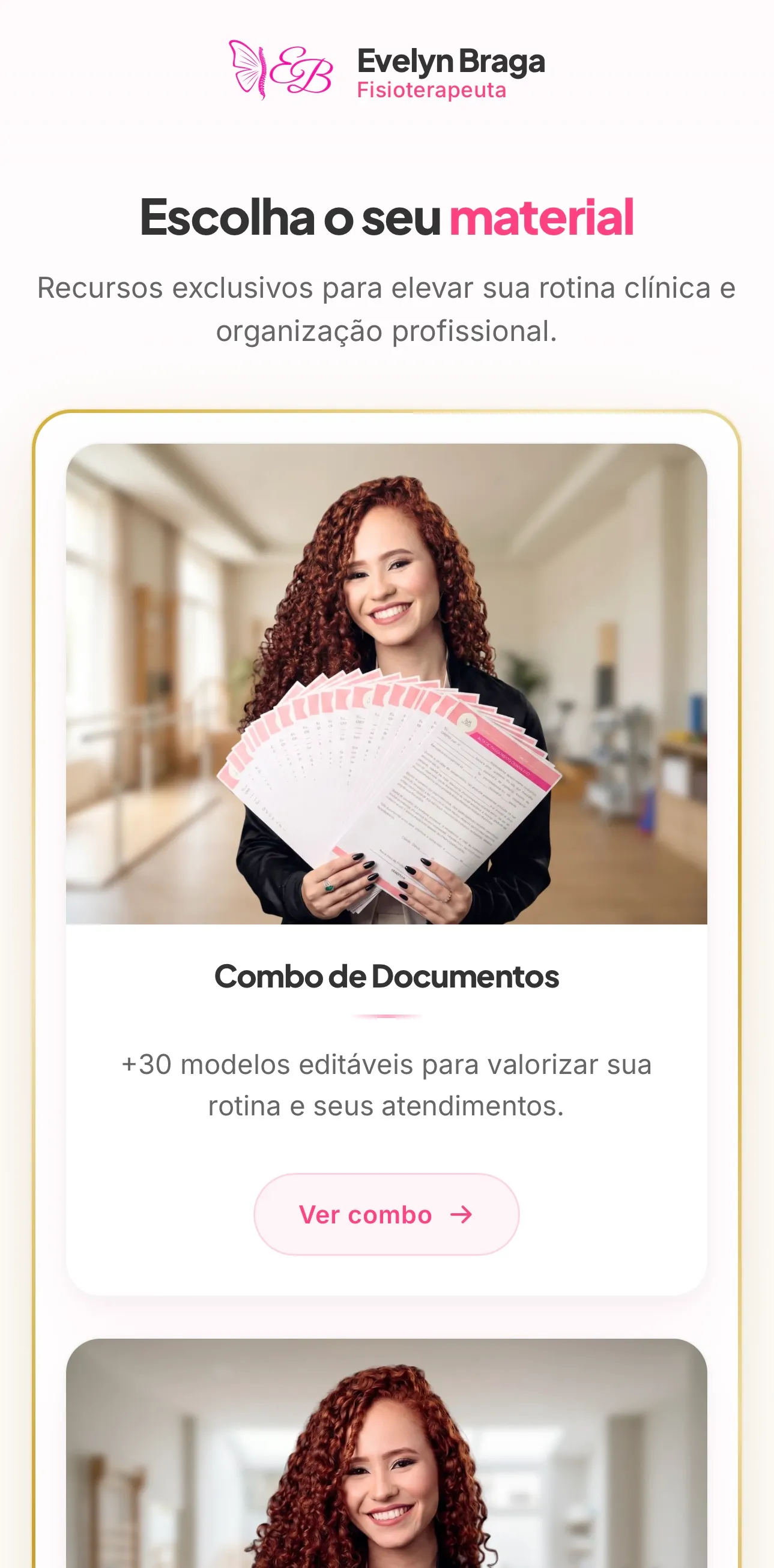 Captura mobile do site Evelyn Braga