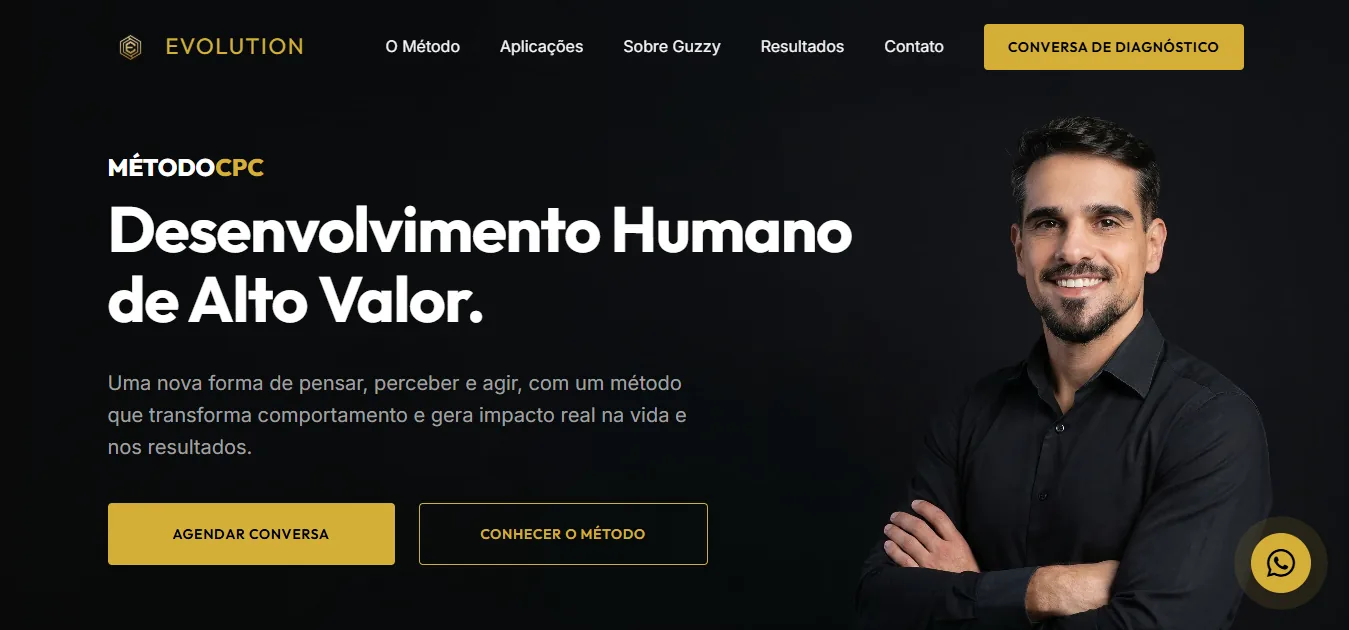 Captura desktop do site Evolution Mentorias